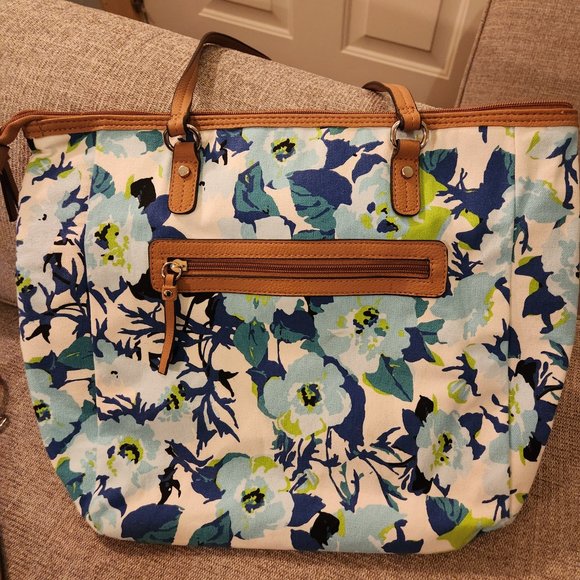 Rosetti Belfast Blue Floral Lizzy Tote Handbag Purse - Picture 8 of 9